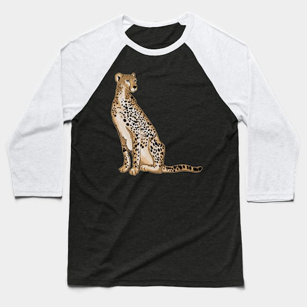 Cheetah Baseball T-Shirt by LetsBeginDesigns